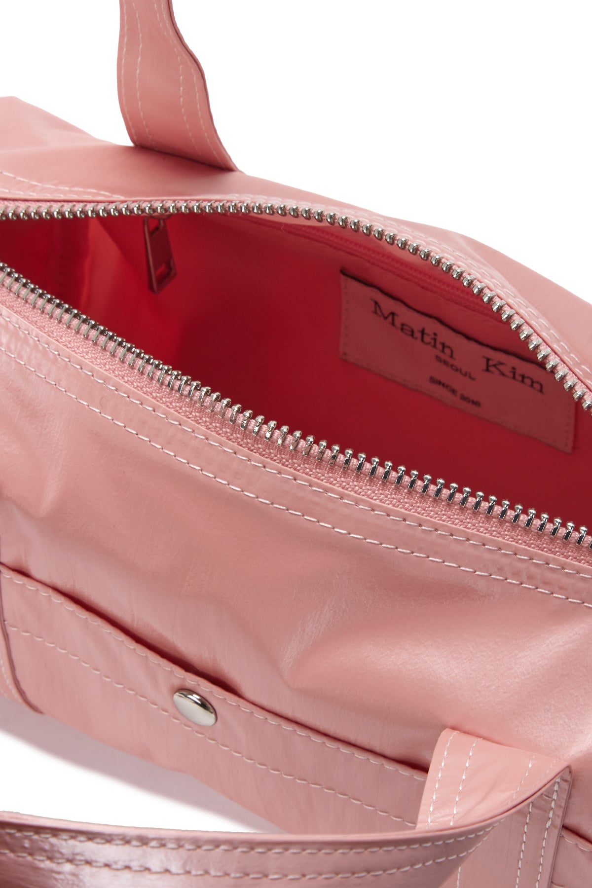 Matin Kim - Glossy Logo Sporty Mini Duffel Bag (Light Pink) product image 3 | TRAB K-Fashion Australia