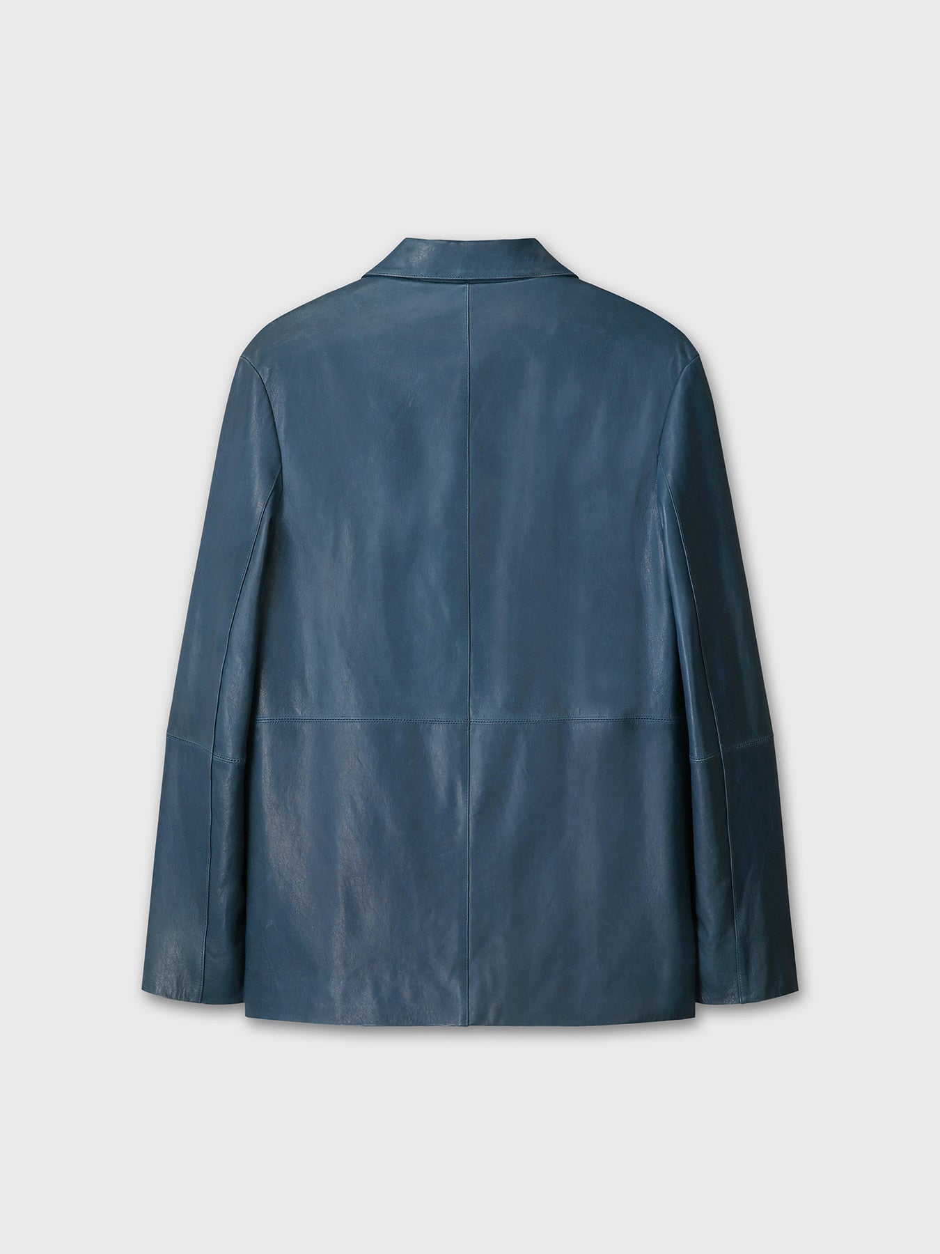 Tonywack - Vegetable Tanned Lamb Leather Open Collar Jacket (Mid Blue) product image 9 | TRAB K-Fashion Australia