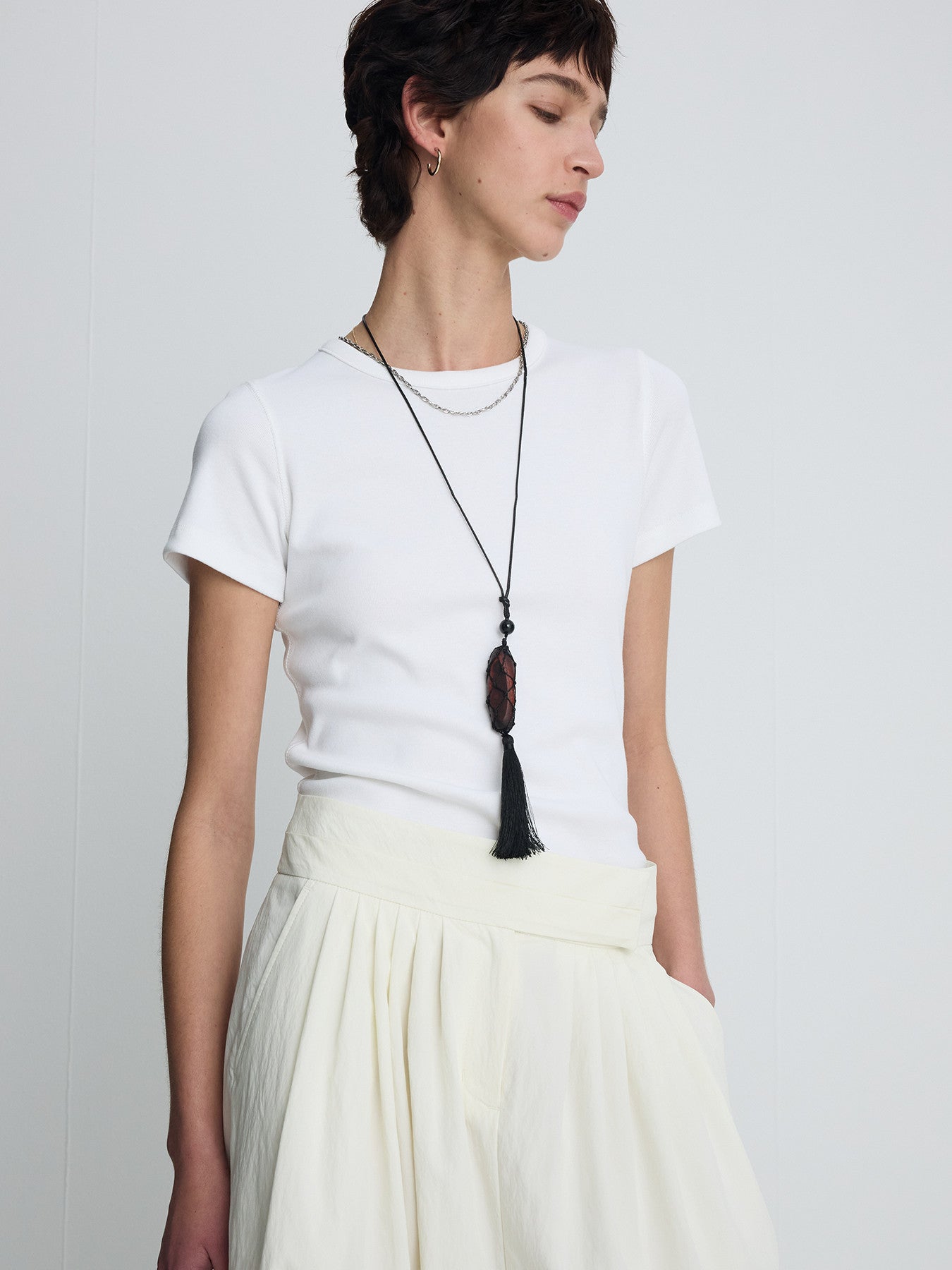 Tonywack - Ribbed Half Sleeve T-Shirts (White) product image 5 | TRAB K-Fashion Australia