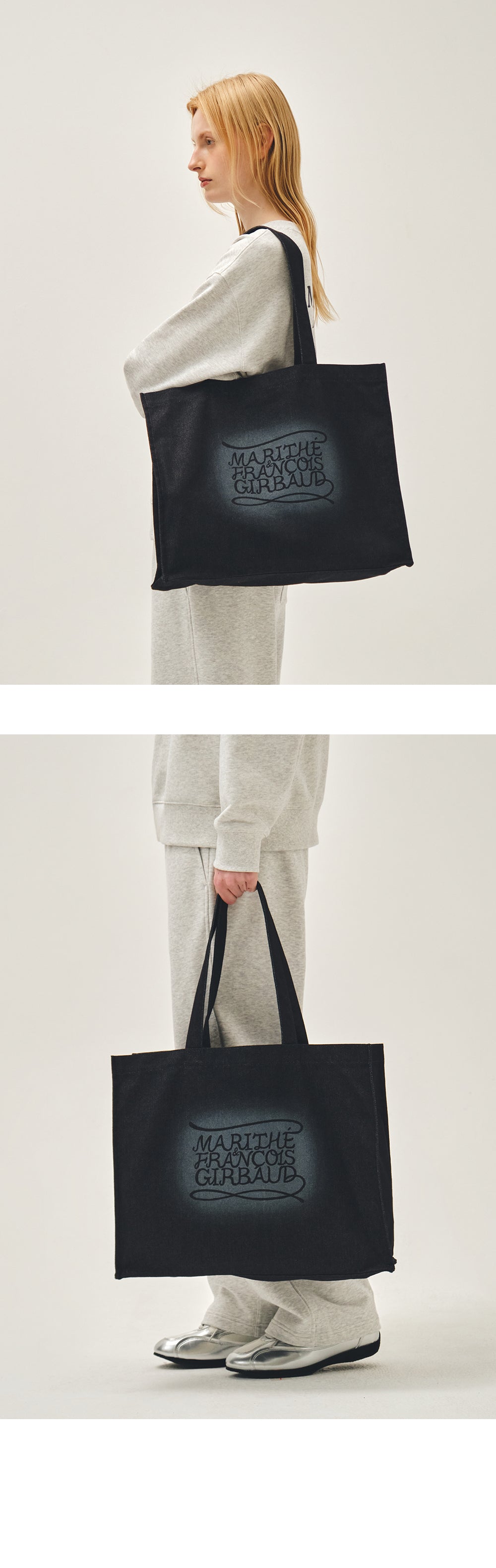 Marithe & Francois Girbaud - Drawing Classic Logo Denim Eco Bag (Dark Blue) product image 5 | TRAB K-Fashion Australia