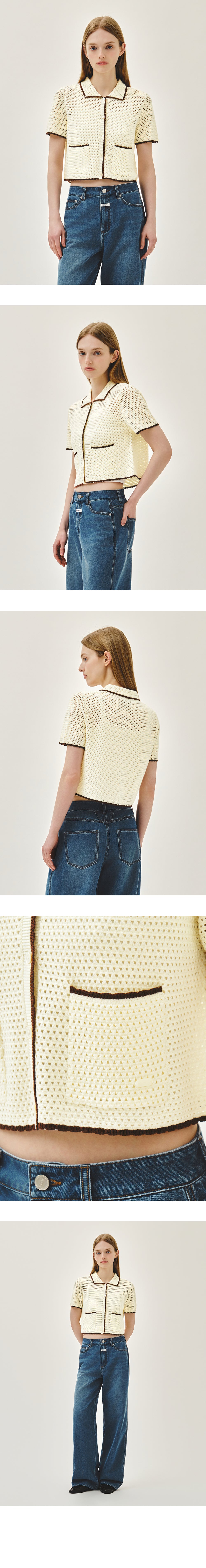Marithe & Francois Girbaud - Crochet Half Knit Cardigan (Ivory) product image 5 | TRAB K-Fashion Australia
