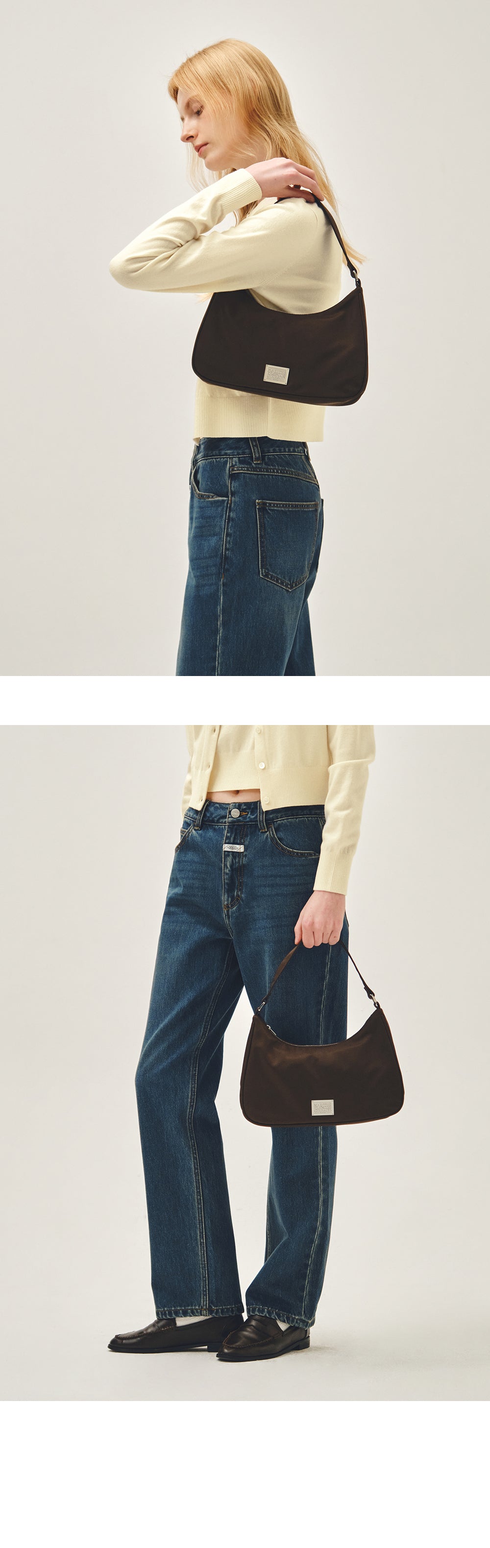 Marithe & Francois Girbaud - Classic Logo Hobo Bag (Brown) product image 5 | TRAB K-Fashion Australia