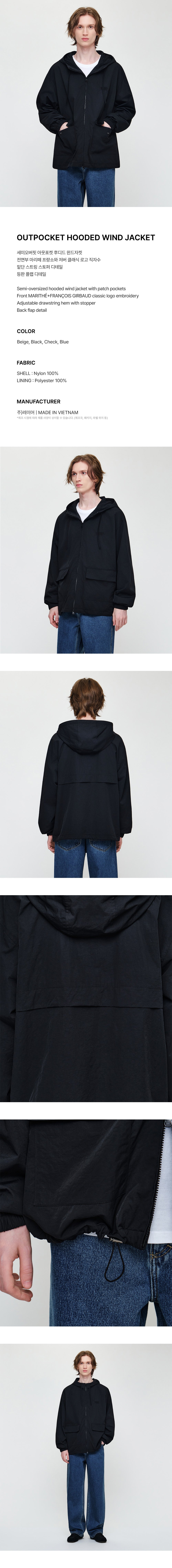 Marithe & Francois Girbaud - Outpocket Hooded Wind Jacket (Black) product image 5 | TRAB K-Fashion Australia