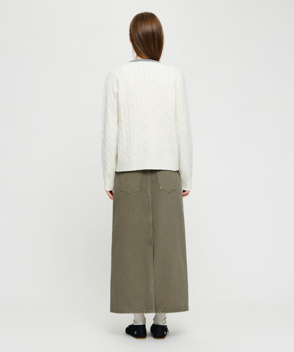 Marithe & Francois Girbaud - [Pre-order – Ships 12 Oct] Maxi Denim Skirt (Brown) product image 3 | TRAB K-Fashion Australia