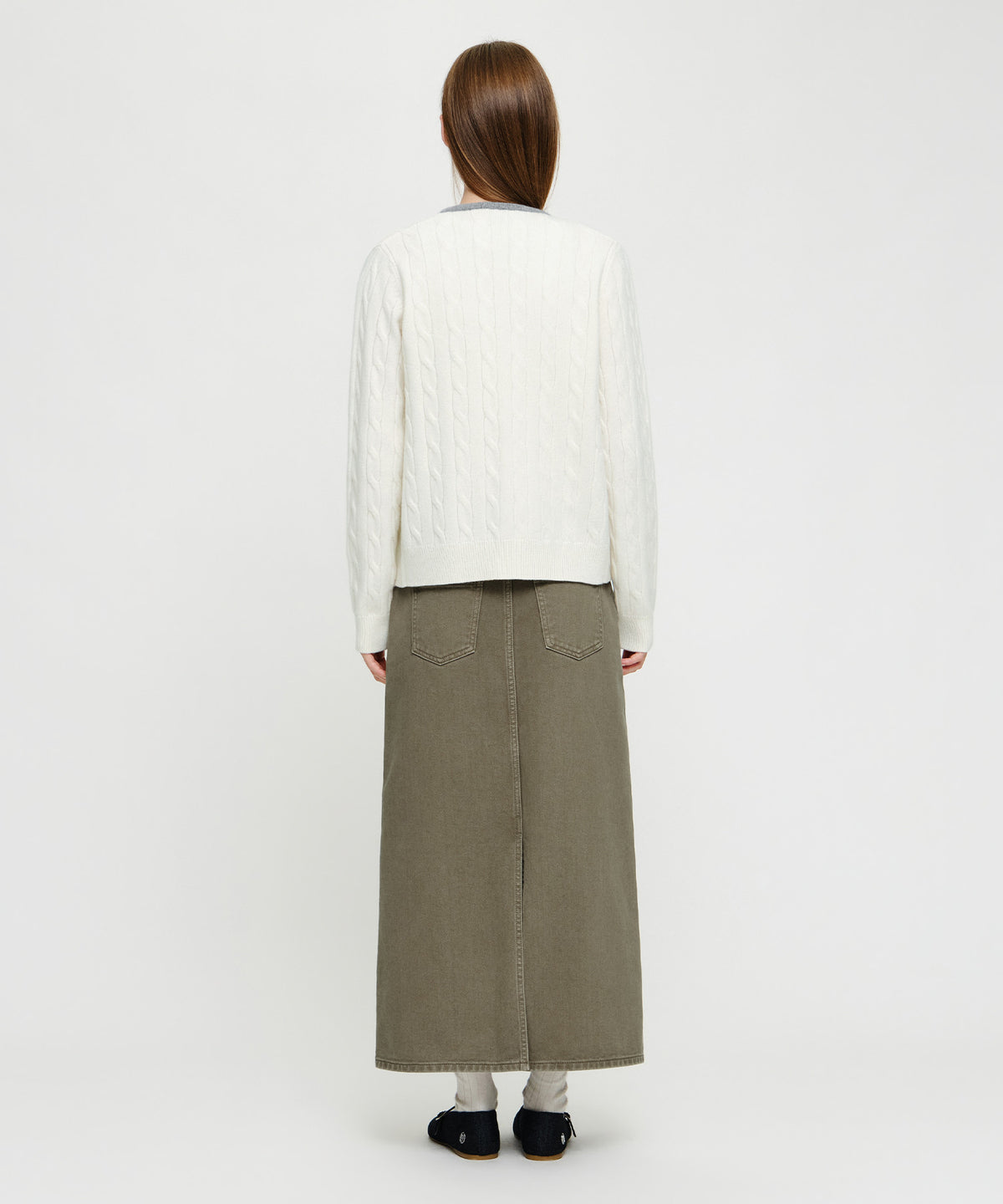 Marithe & Francois Girbaud - [Pre-order – Ships 12 Oct] Maxi Denim Skirt (Brown) product image 3 | TRAB K-Fashion Australia