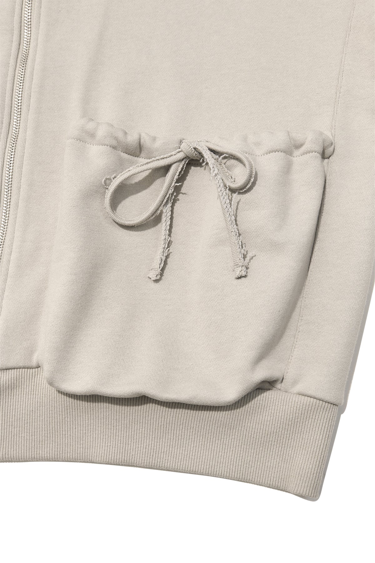 Matin Kim - Volume Pocket Hoody Zip Up (Pale Beige) product image 2 | TRAB K-Fashion Australia