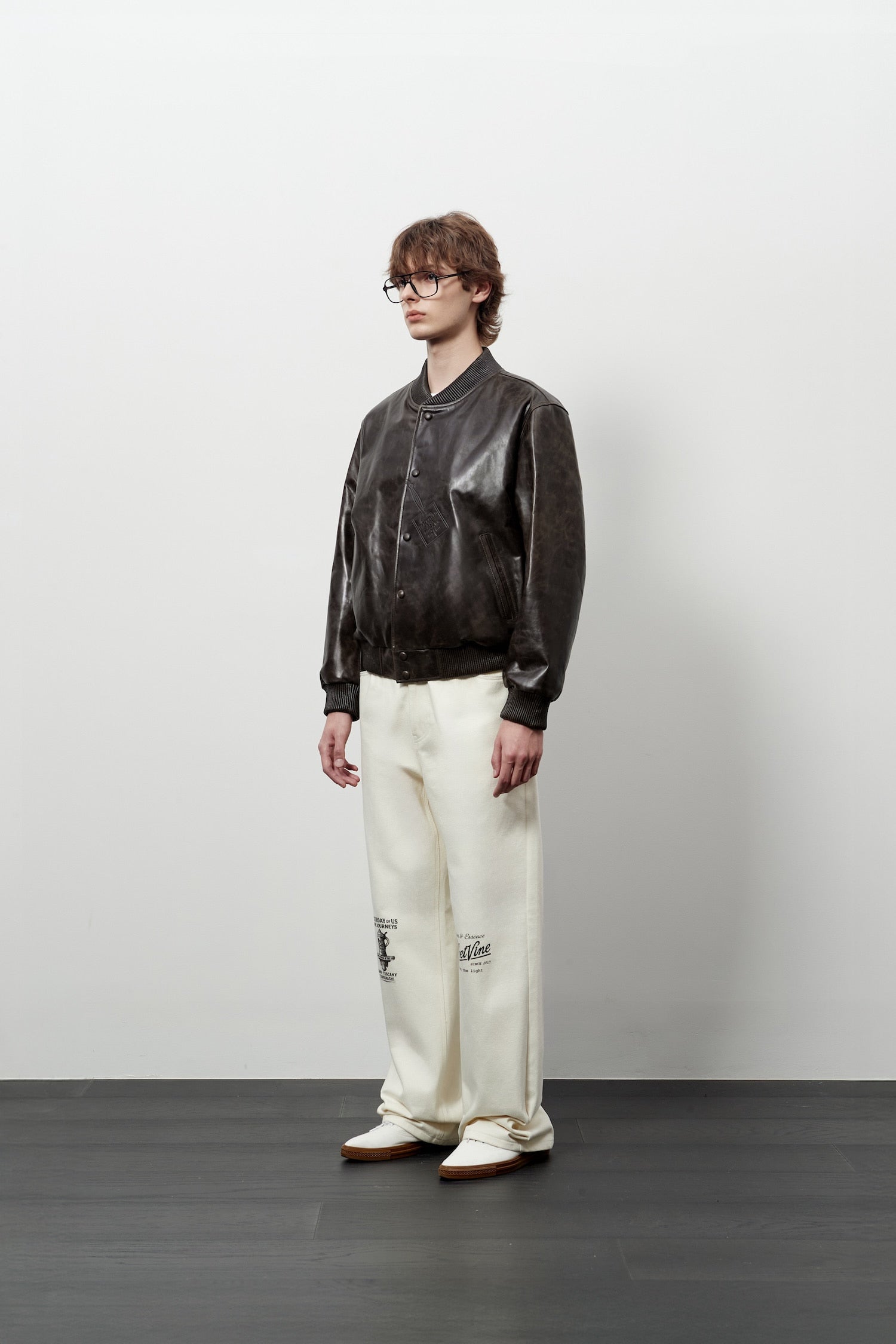 Stu - Stamped Lamb Skin Leather Jacket (Brown) product image 2 | TRAB K-Fashion Australia