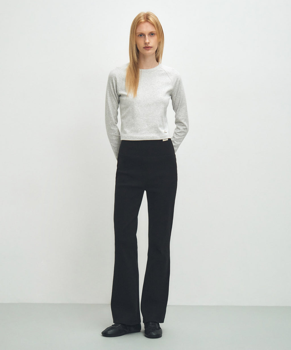 Marithe & Francois Girbaud - Basic Crop Long Sleeve (Light Heather Gray) product image 5 | TRAB K-Fashion Australia