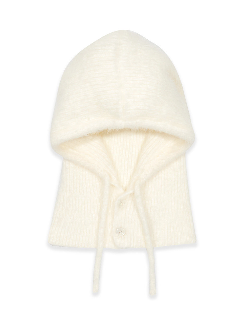 Margarin Fingers - Fluffy Button Balaclava (Ivory) product image 2 | TRAB K-Fashion Australia