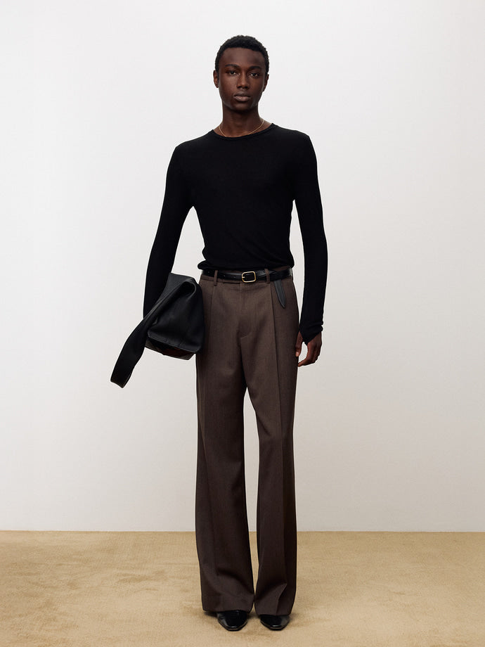 Tonywack - Sheer Wool Ribbed Knit Top (Black) product image 2 | TRAB K-Fashion Australia