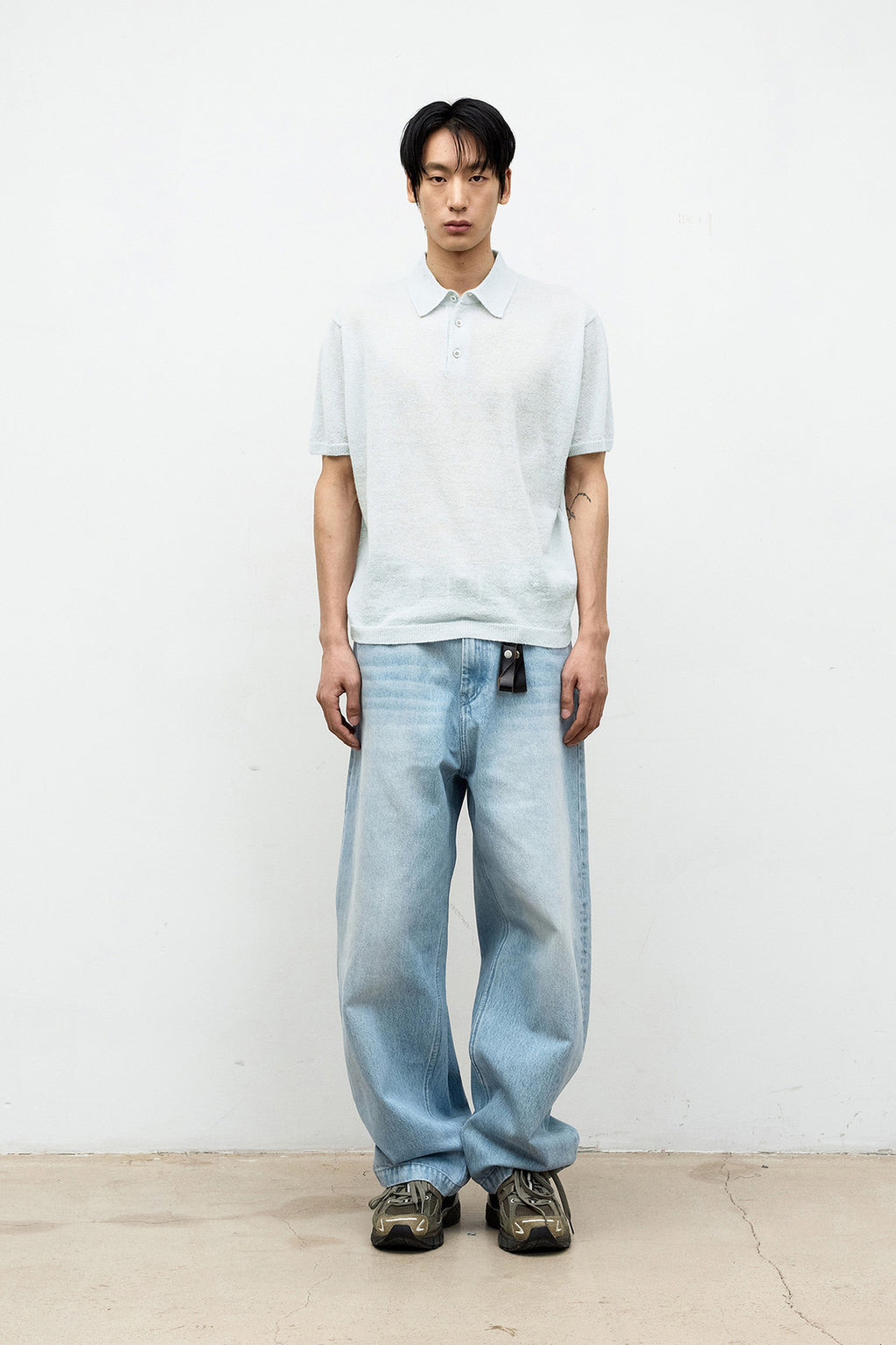Coor - Haily Alpaca Blend Polo Knit (Light Blue) product image 2 | TRAB K-Fashion Australia