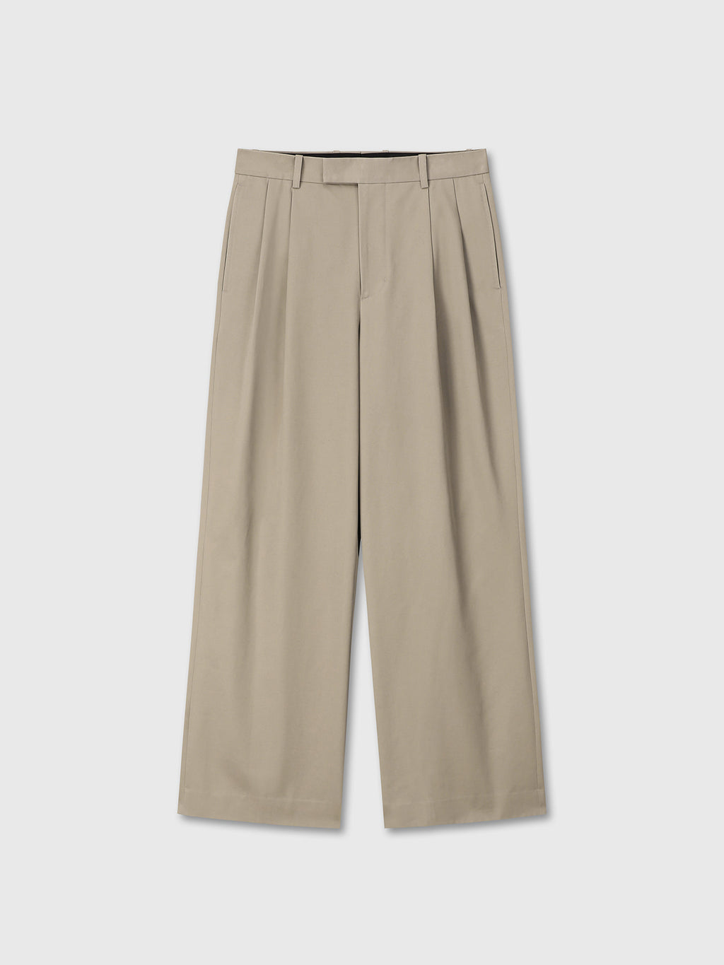 Tonywack - Cotton-Drill Wide Leg Pleated Trousers (Beige) product image 7 | TRAB K-Fashion Australia