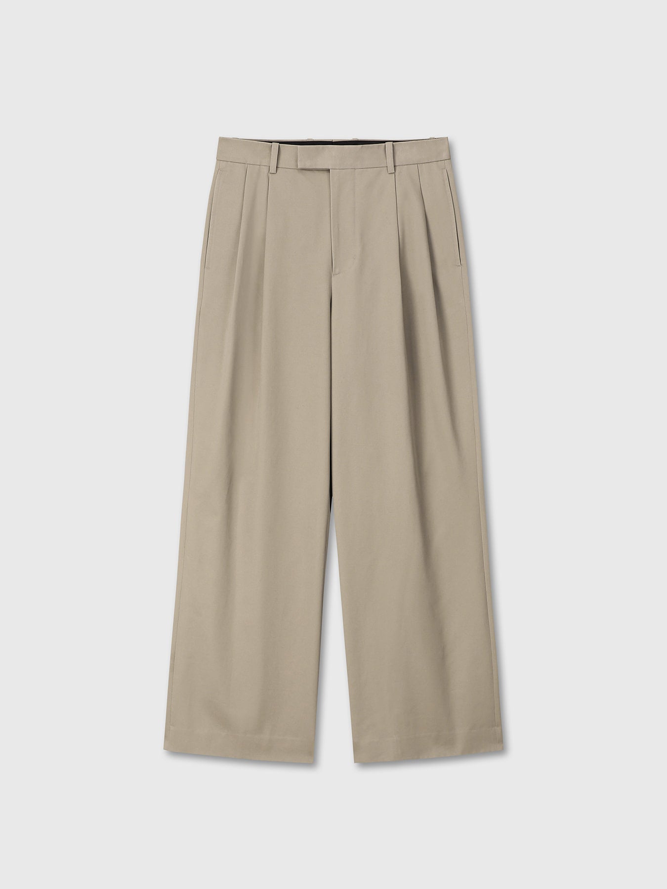Tonywack - Cotton-Drill Wide Leg Pleated Trousers (Beige) product image 7 | TRAB K-Fashion Australia