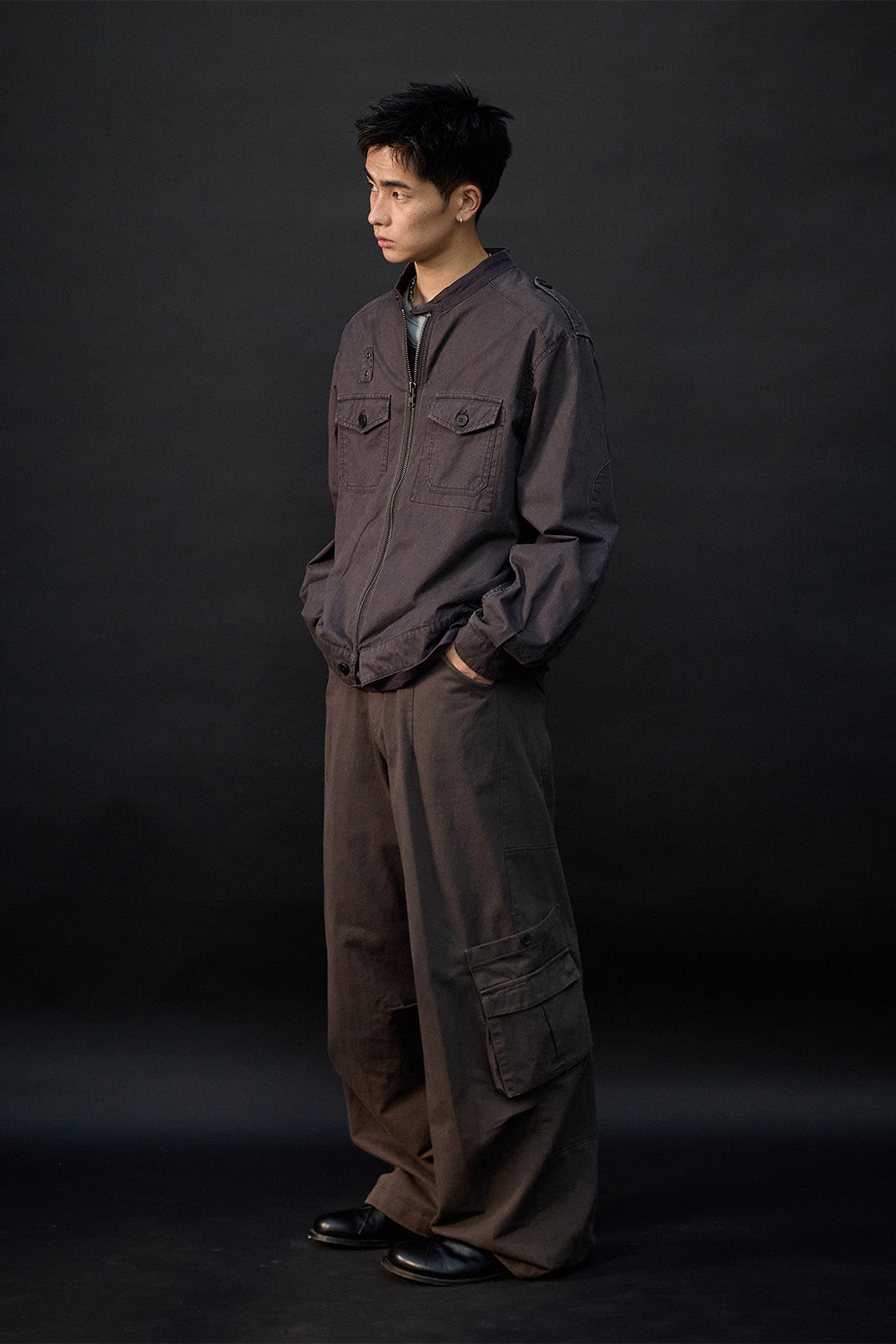 Hatchingroom - Police Jacket (Purple Charcoal) product image 11 | TRAB K-Fashion Australia
