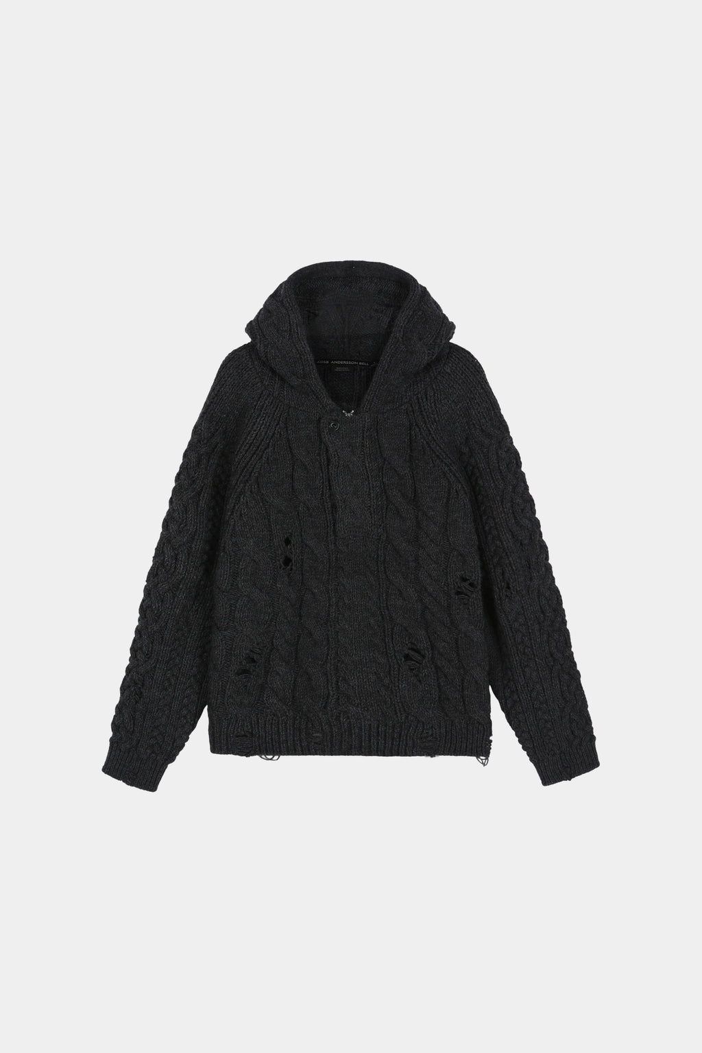 Andersson Bell - Fisherman Cable Half Zip-Up Hoodie (Charcoal) product image 6 | TRAB K-Fashion Australia