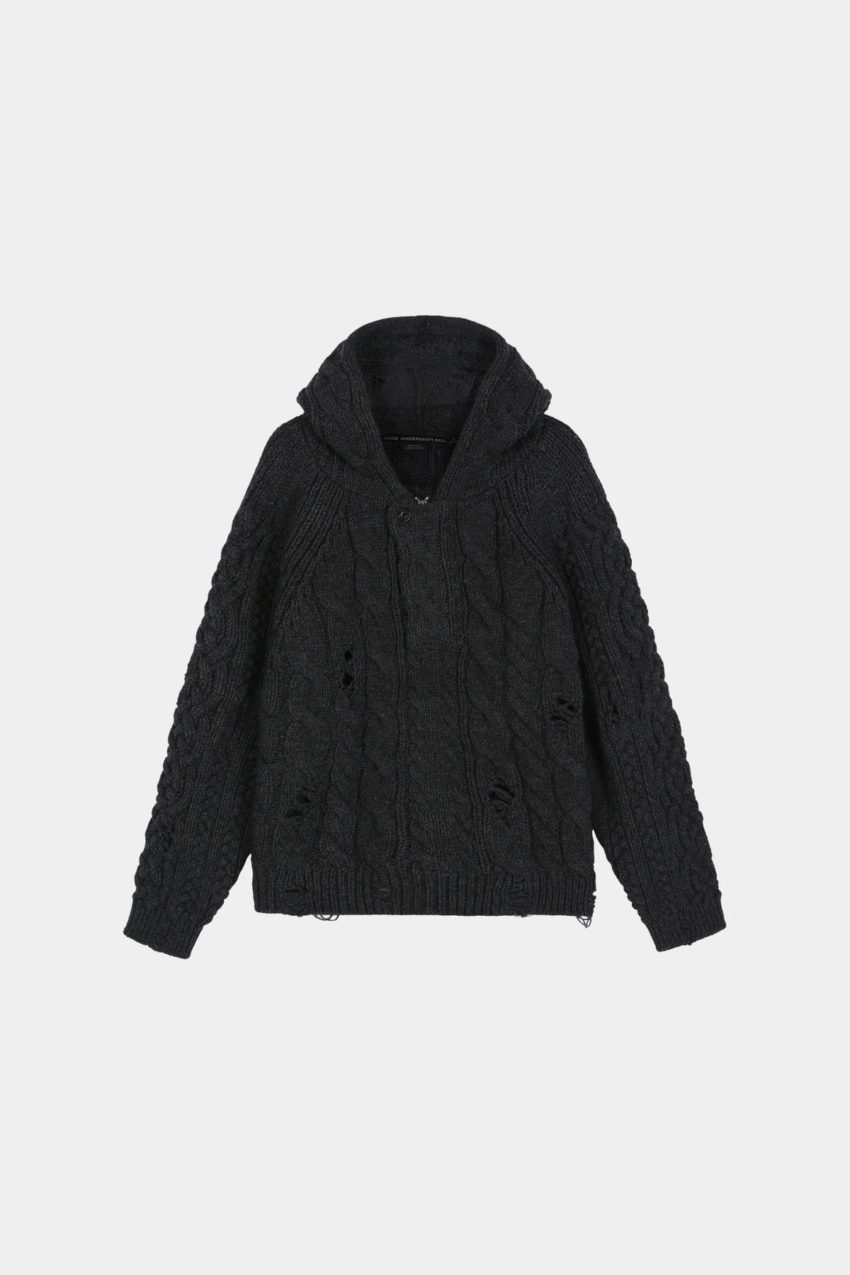 Andersson Bell - Fisherman Cable Half Zip-Up Hoodie (Charcoal) product image 6 | TRAB K-Fashion Australia