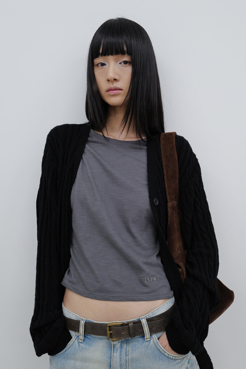 Deinet - Deinet Cable Cardigan (Black) product image 7 | TRAB K-Fashion Australia