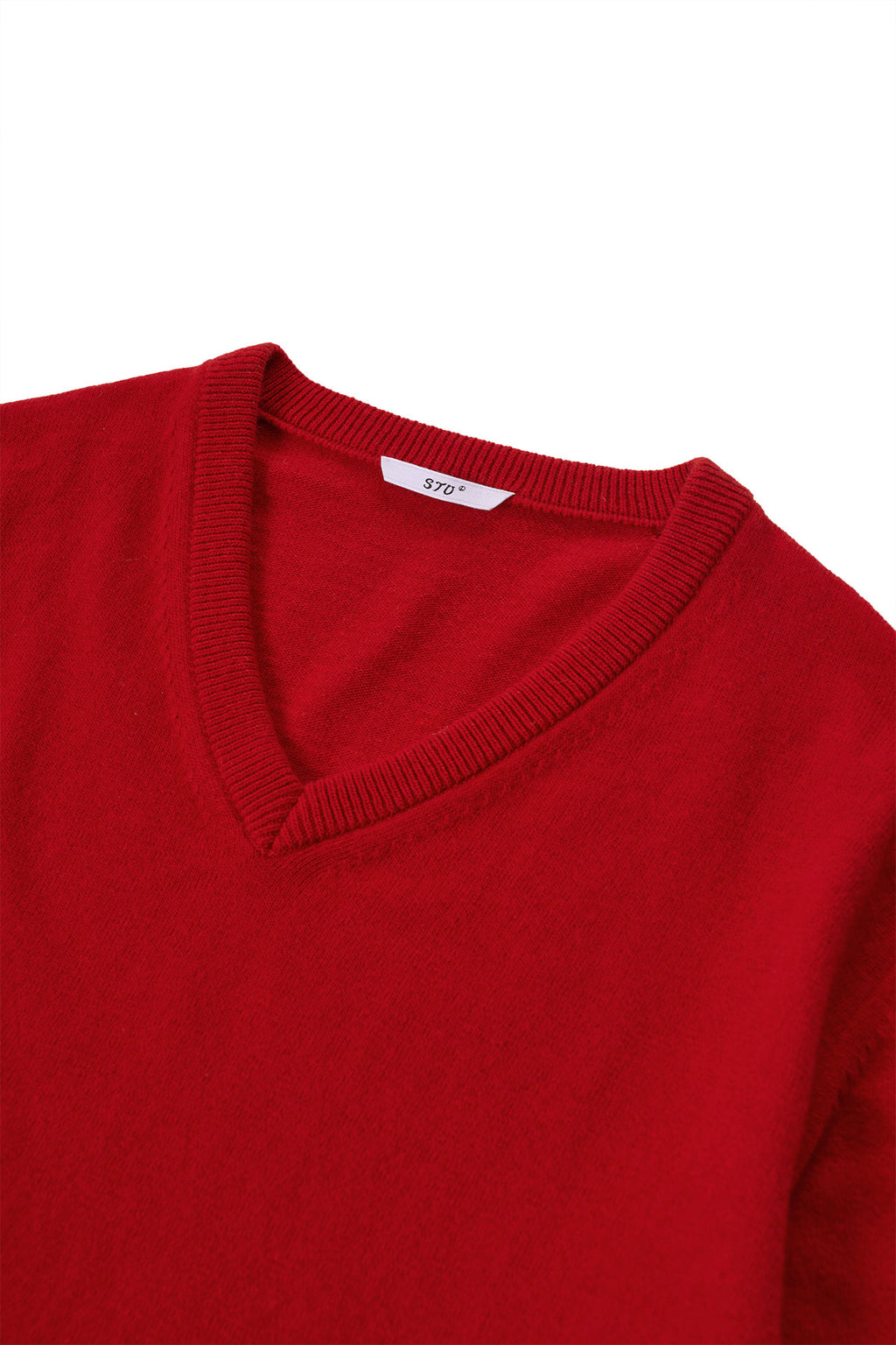 STU - Pin Tuck V-neck Knit (Red) product image 12 | TRAB K-Fashion Australia