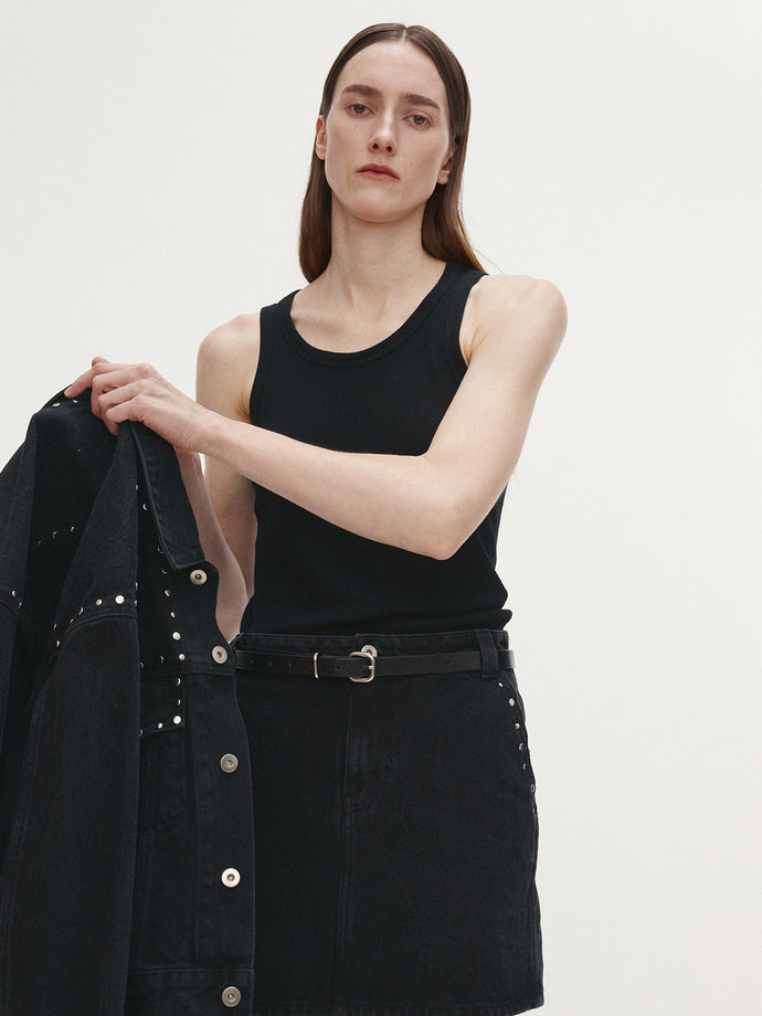 Tonywack - Super Fine Wool Ribbed Sleeveless Japanese Fabric (Black) product image 1 | TRAB K-Fashion Australia