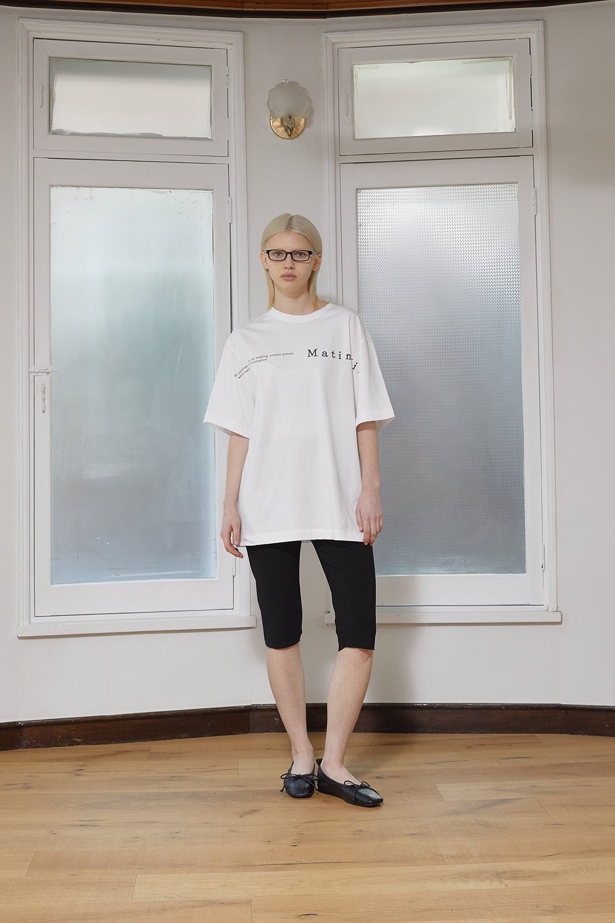 Matin Kim - Half Text Logo Top (White) product image 6 | TRAB K-Fashion Australia