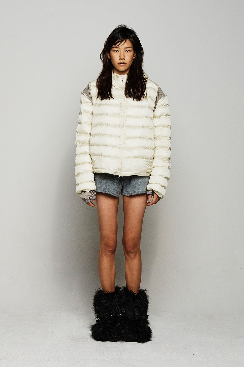 Deinet - Point Wellon Hooded Jacket (Ivory) product image 1 | TRAB K-Fashion Australia