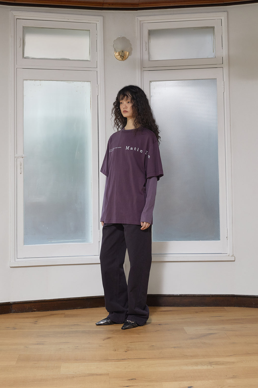 Matin Kim - Half Text Logo Top (Purple) product image 7 | TRAB K-Fashion Australia