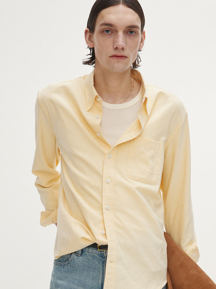 Tonywack - Cotton Lyocell Distressed Oxford Shirt (Pale Yellow) product image 5 | TRAB K-Fashion Australia