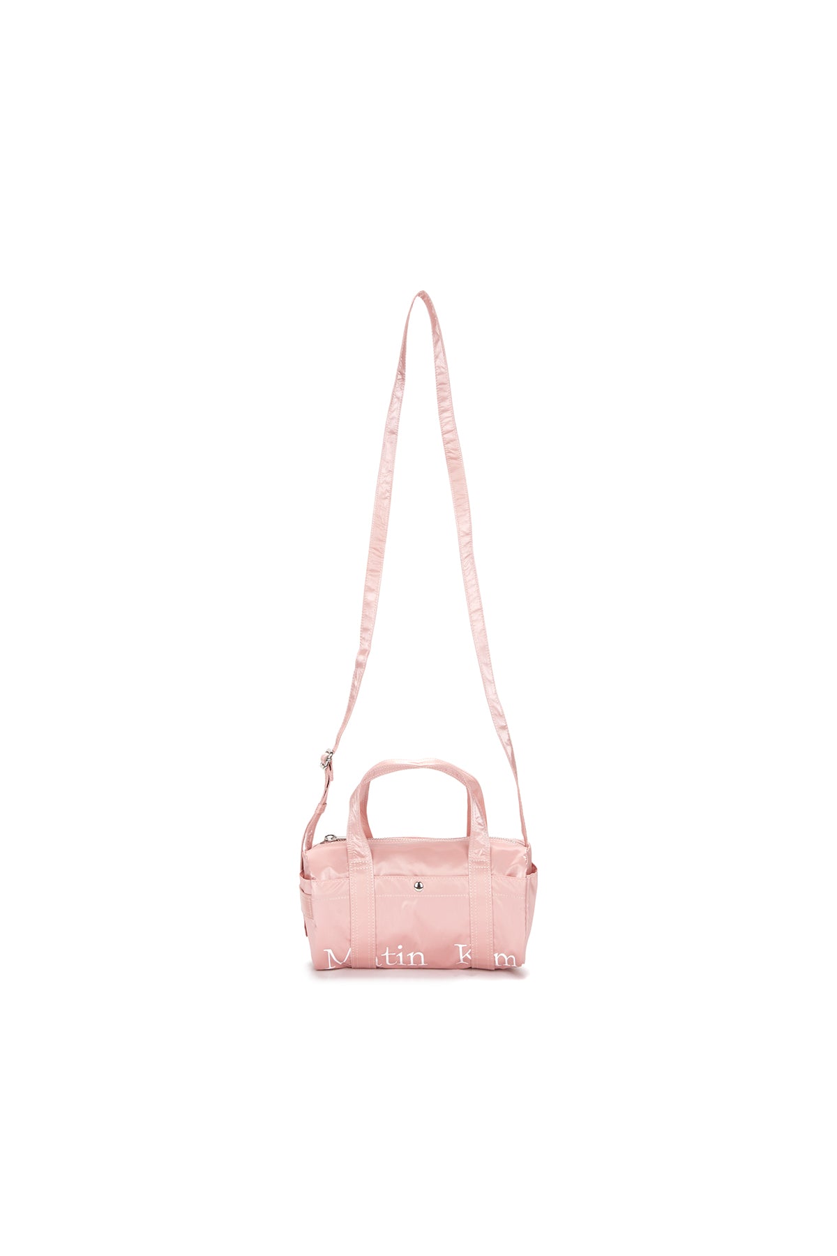 Matin Kim - Glossy Logo Sporty Mini Duffel Bag (Light Pink) product image 1 | TRAB K-Fashion Australia