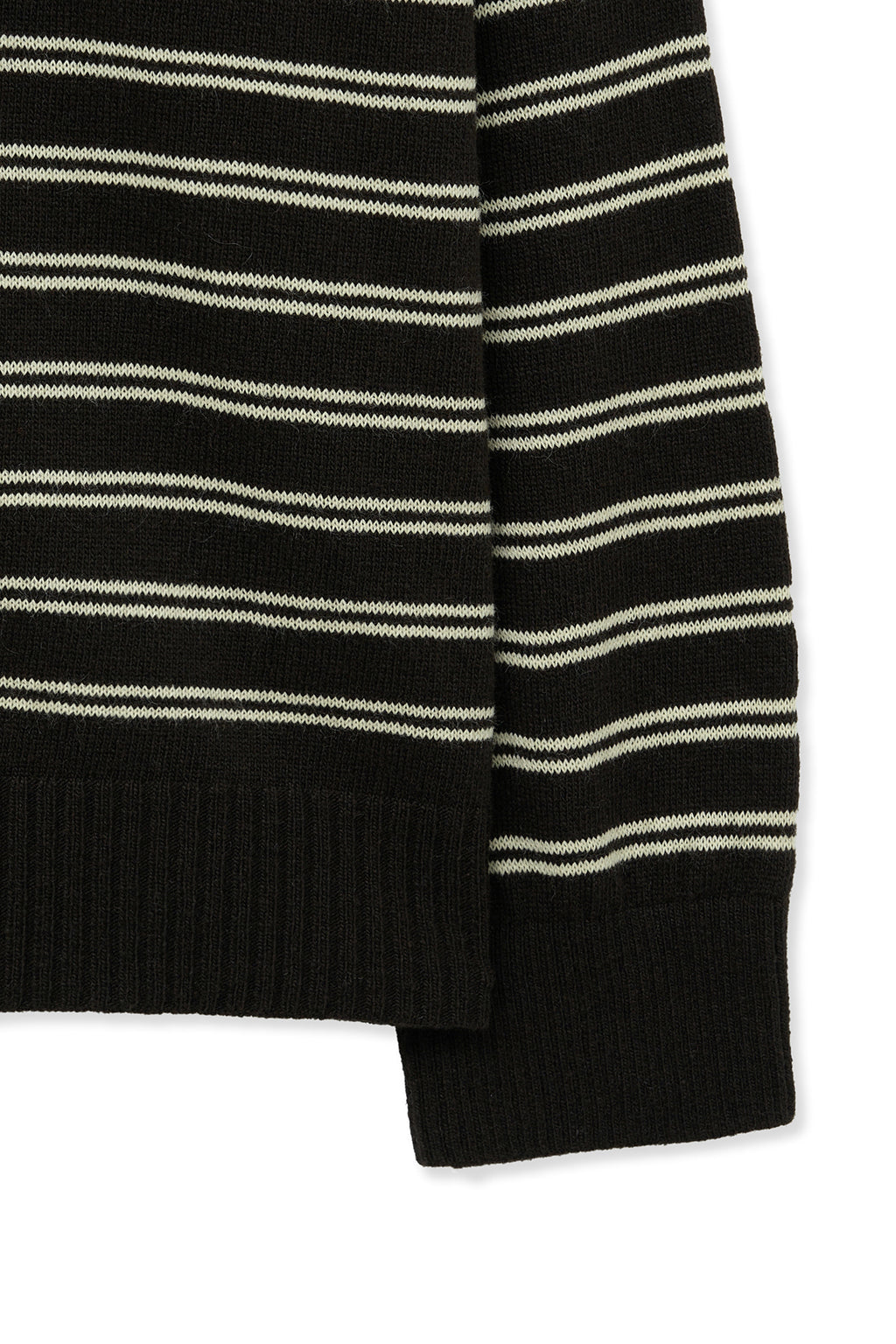 Matin Kim - Heart Logo Collar Striped Pullover (Brown) product image 5 | TRAB K-Fashion Australia