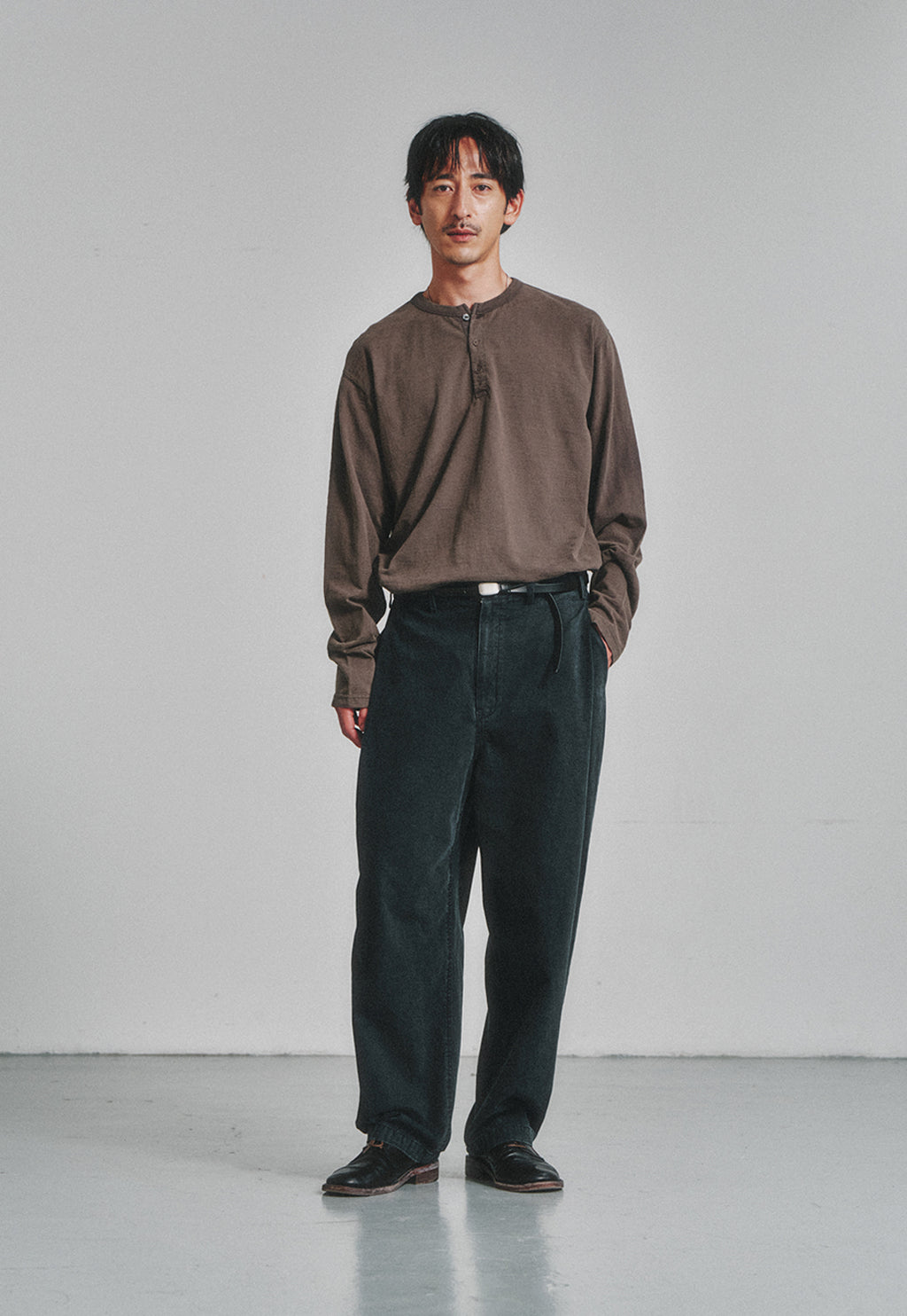 Art if acts - Garment Dyed Henley Long Sleeve (Charcoal) product image 2 | TRAB K-Fashion Australia