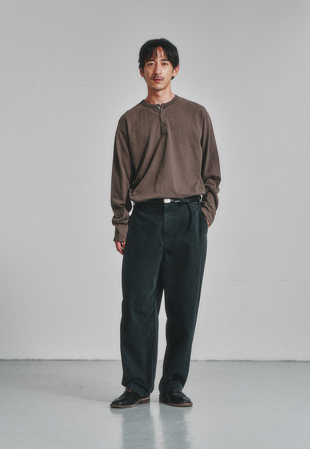 Art if acts - Garment Dyed Henley Long Sleeve (Charcoal) product image 2 | TRAB K-Fashion Australia