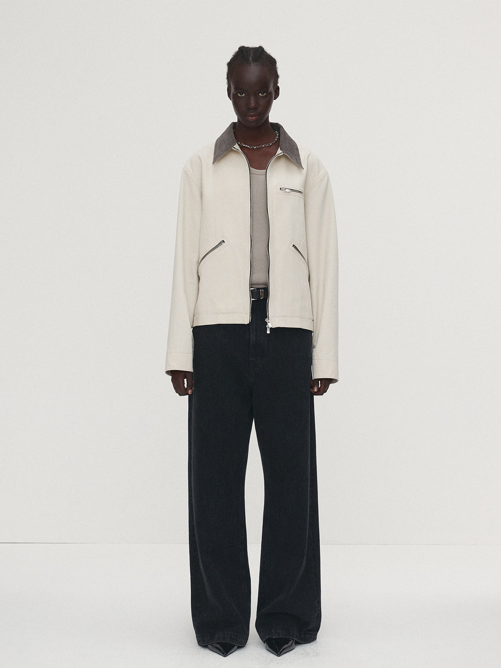Tonywack - Washed Corduroy Collar Work Jacket (Ecru) product image 3 | TRAB K-Fashion Australia