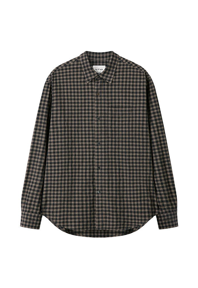 Art if acts - Gingham Check Oxford Shirt (Vintage Wood) product image 7 | TRAB K-Fashion Australia