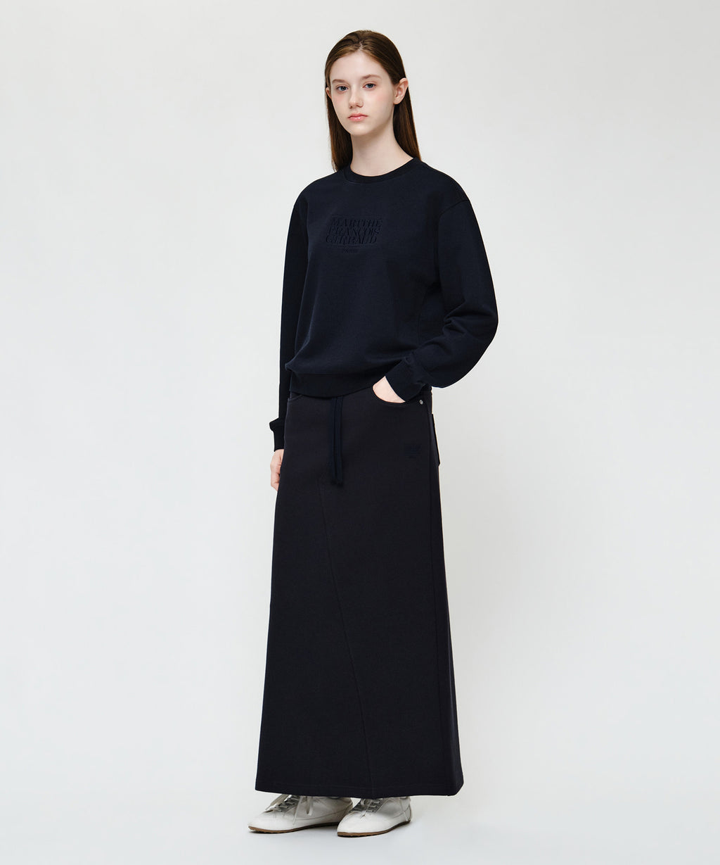 Marithe & Francois Girbaud - Classic Logo Long Sweat Skirt (Navy) product image 4 | TRAB K-Fashion Australia