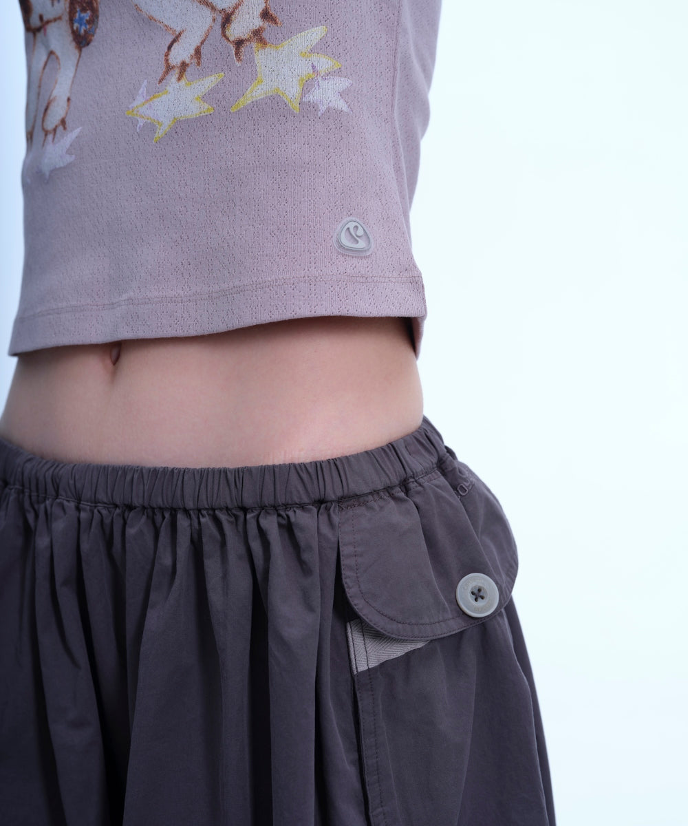 Coyseio - Big Pocket Shirring Skirt (Charcoal) product image 7 | TRAB K-Fashion Australia