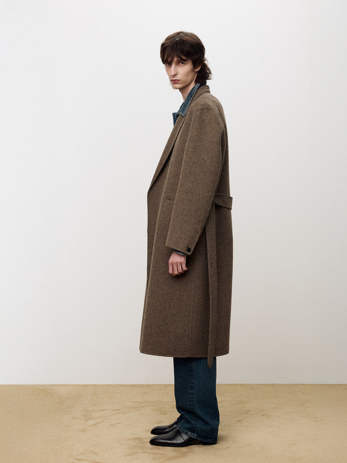 Tonywack - Hand-Made Wool And Camel Belted Coat (Melange Dark Camel) product image 2 | TRAB K-Fashion Australia