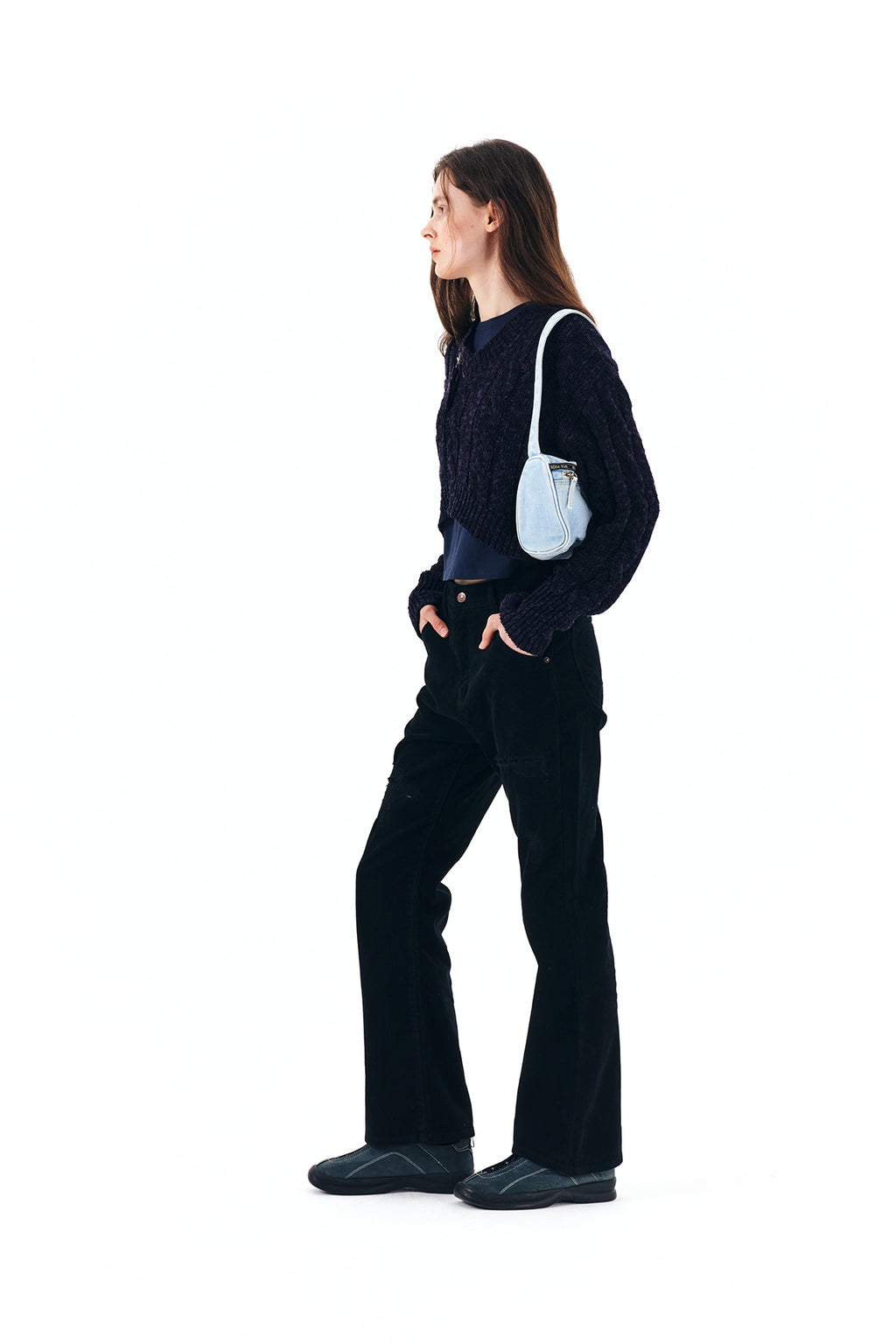 Matin Kim - Corduroy Damaged Pants (Black) product image 9 | TRAB K-Fashion Australia