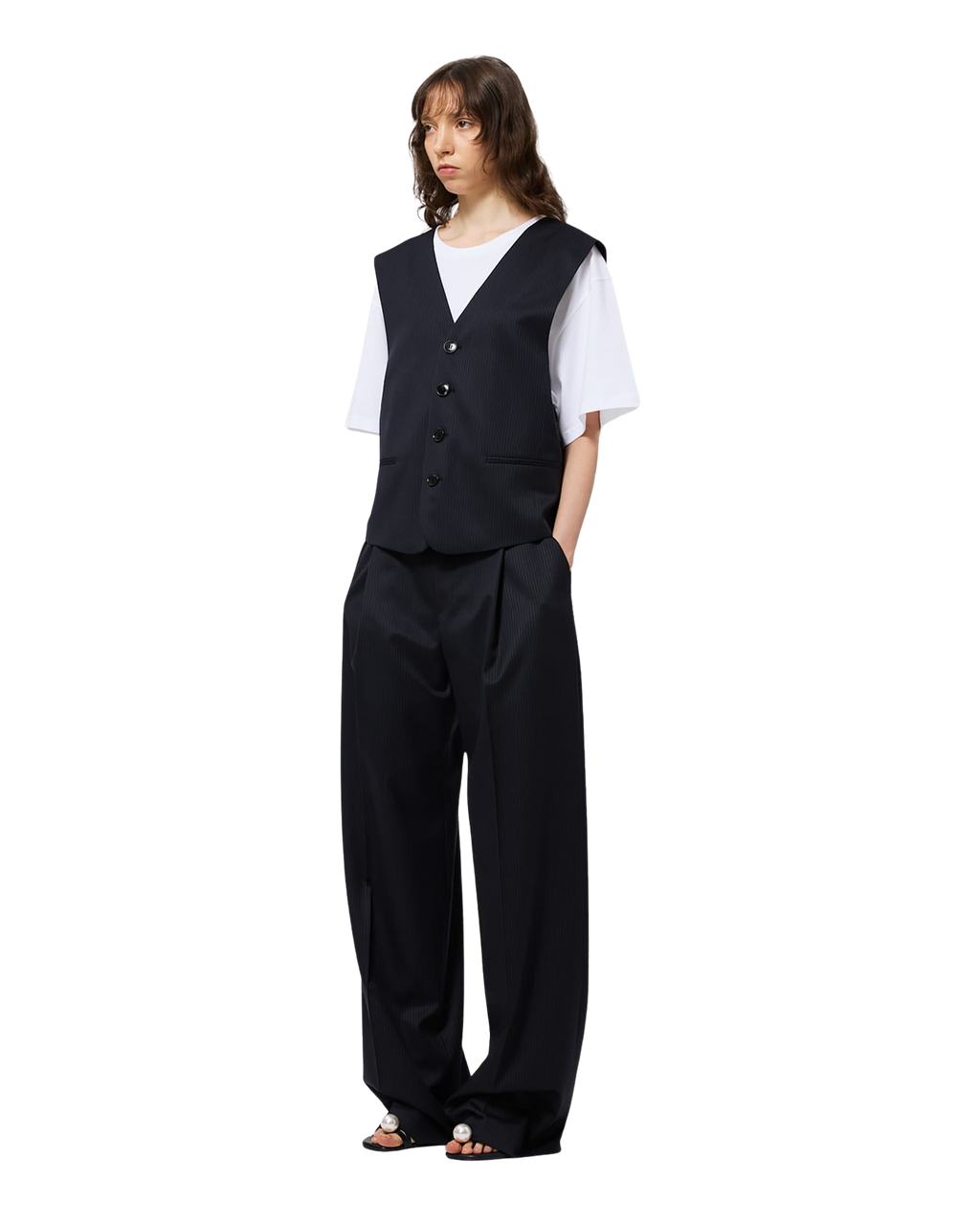 Kimhe Kim - Stripped Classic Vest (Navy) product image 3 | TRAB K-Fashion Australia