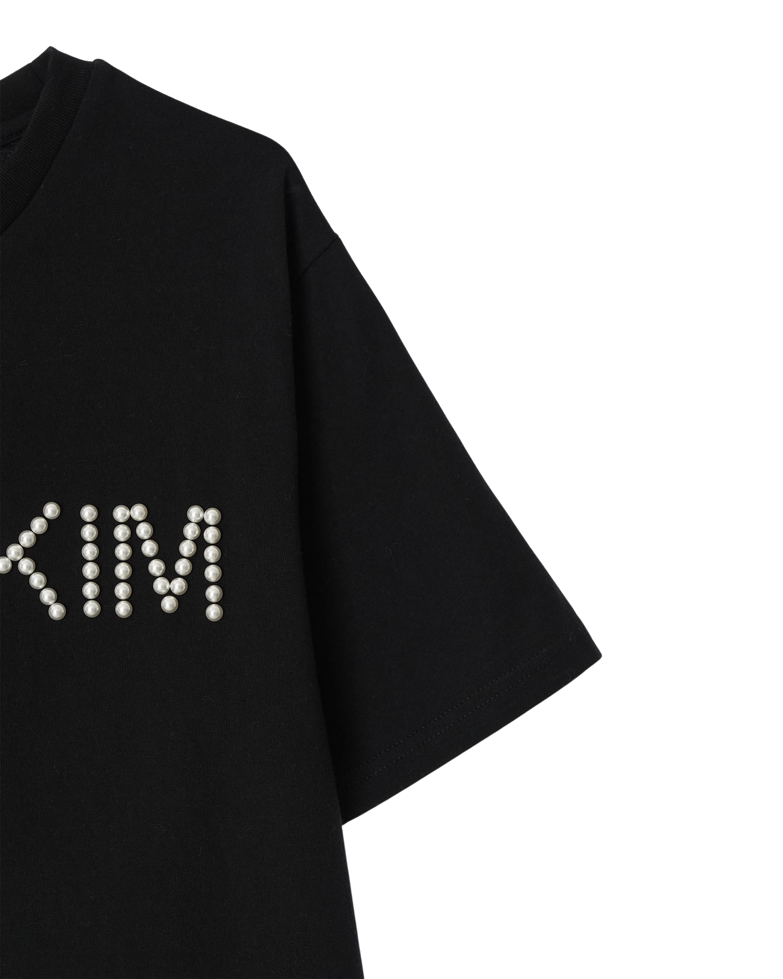 Kimhe Kim - Logo T-Shirt With Pearl Embellishment (Black) product image 15 | TRAB K-Fashion Australia