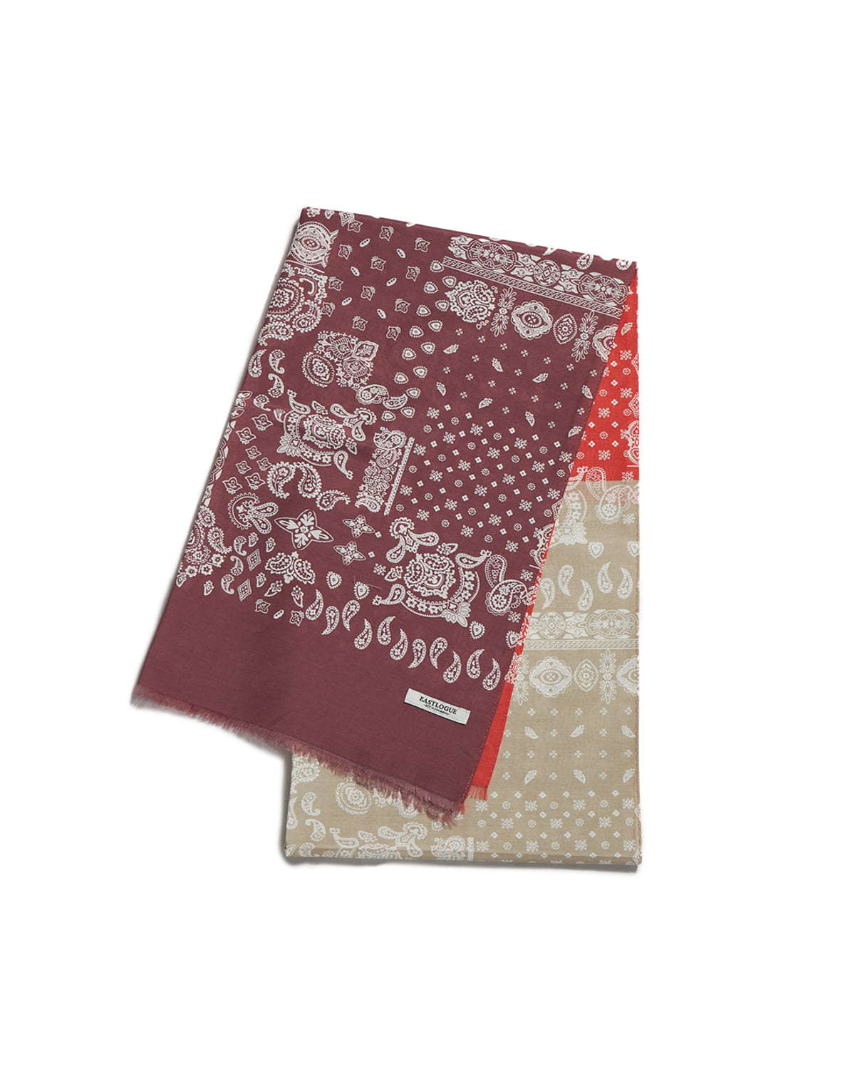 Eastlogue - Silk Scarf (Beige & Purple & Red) product image 3 | TRAB K-Fashion Australia