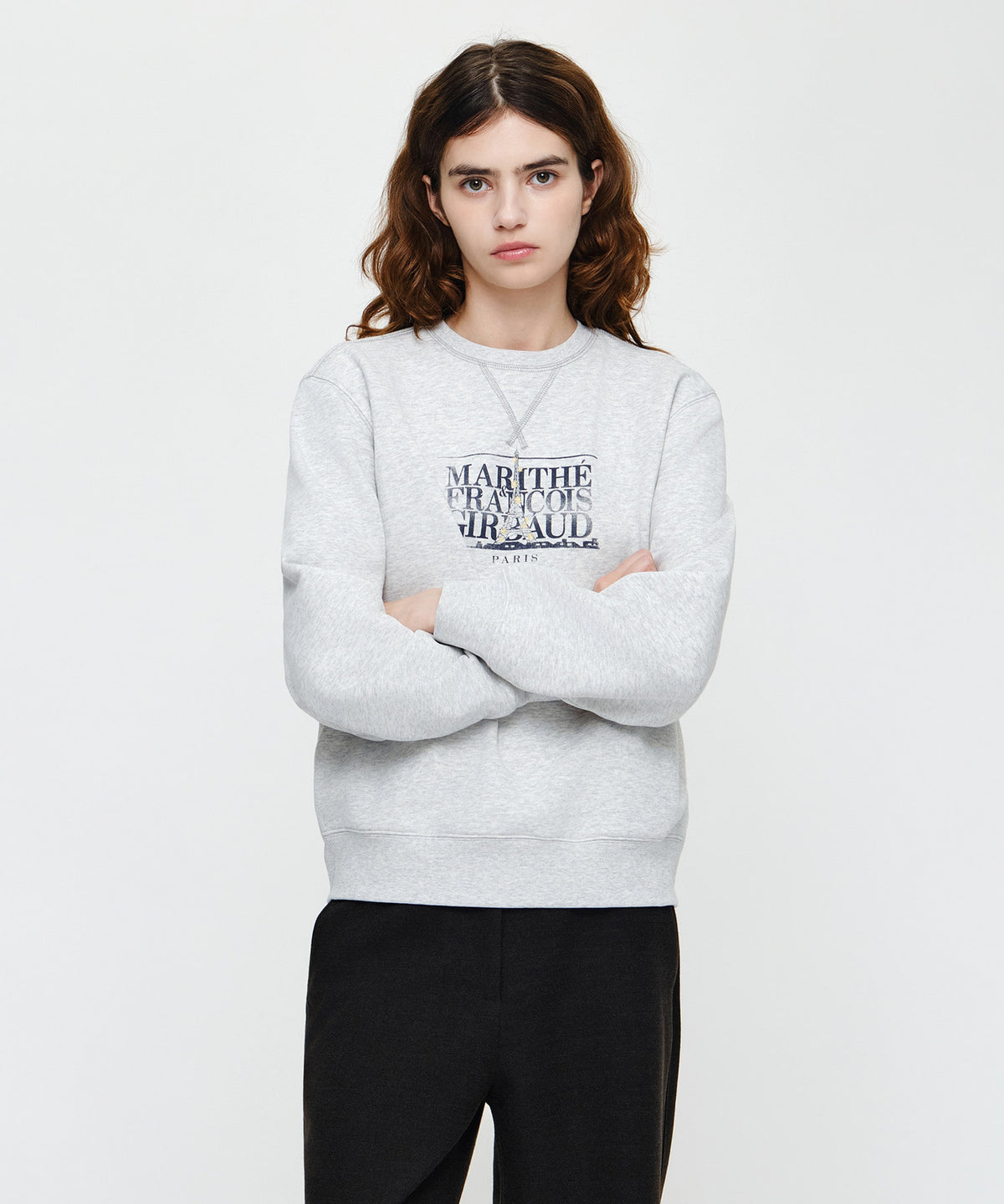 Marithe & Francois Girbaud - Eiffel Classic Logo Sweatshirt (Light Heather Gray) product image 1 | TRAB K-Fashion Australia