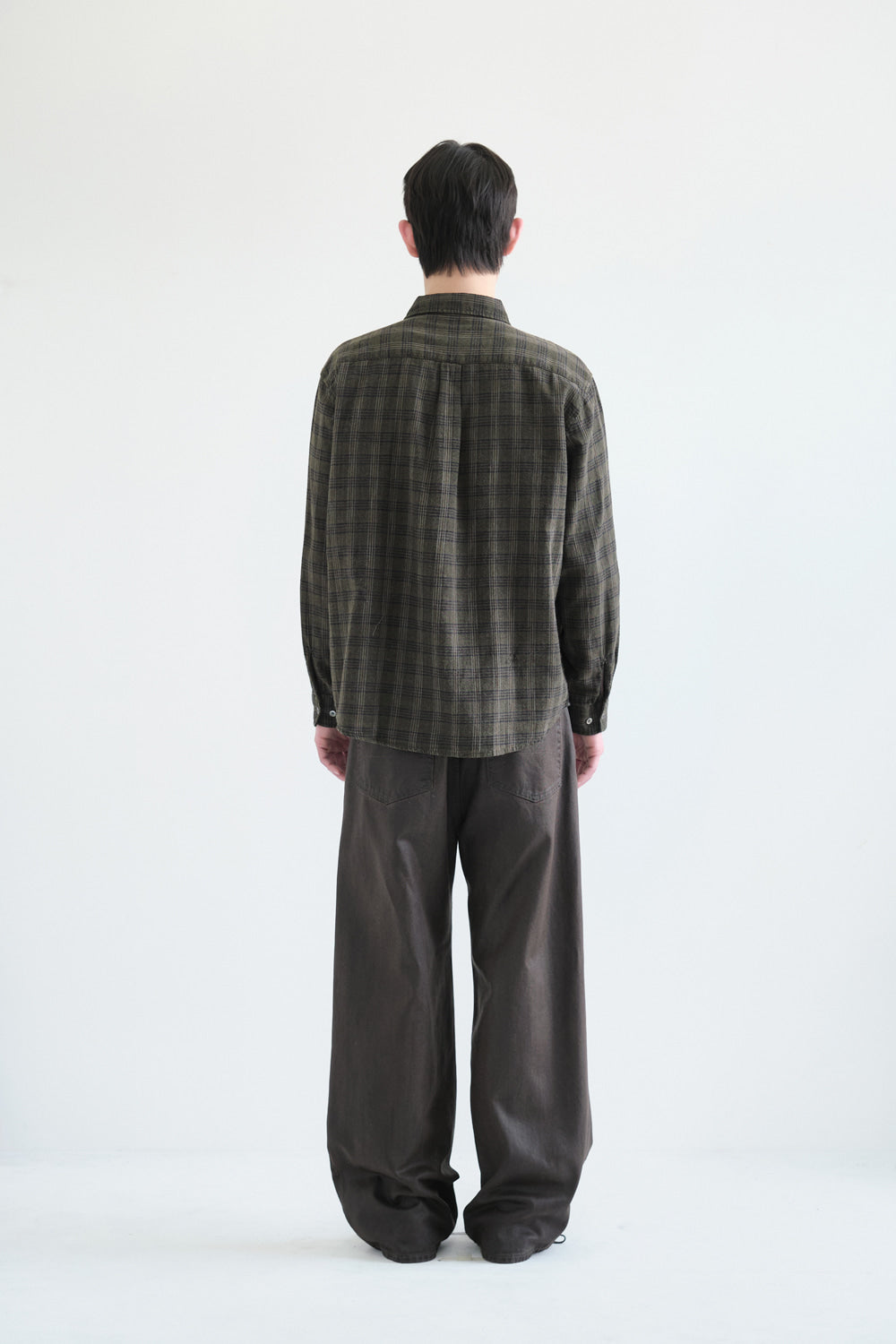 Hatchingroom - Museum Shirt Herringbone Check (Over Dyed Khaki) product image 4 | TRAB K-Fashion Australia