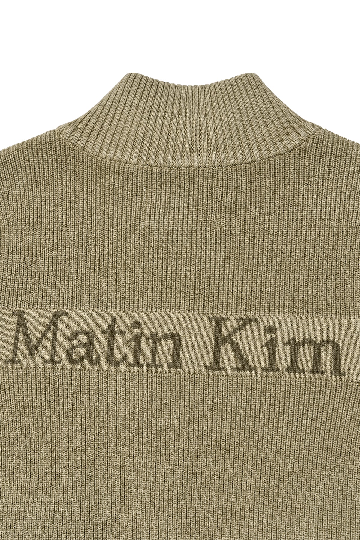 Matin Kim - Logo Point Washed Knit Vest (Light Khaki) product image 6 | TRAB K-Fashion Australia