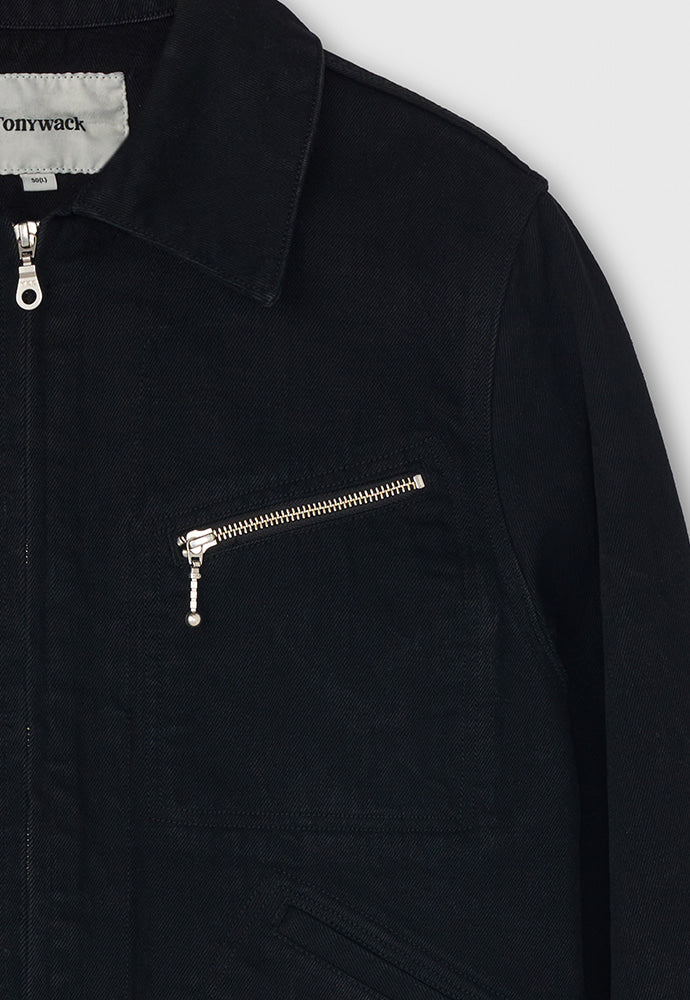 Tonywack - Rinsed Denim Zipped Work Jacket (Black) product image 12 | TRAB K-Fashion Australia