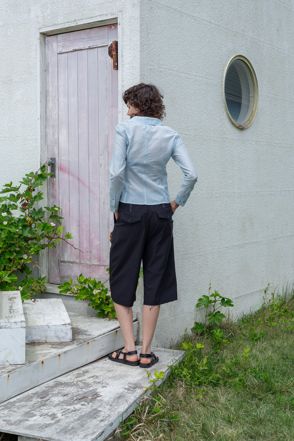 Matin Kim - Side Taping Bermuda Pants (Black) product image 8 | TRAB K-Fashion Australia
