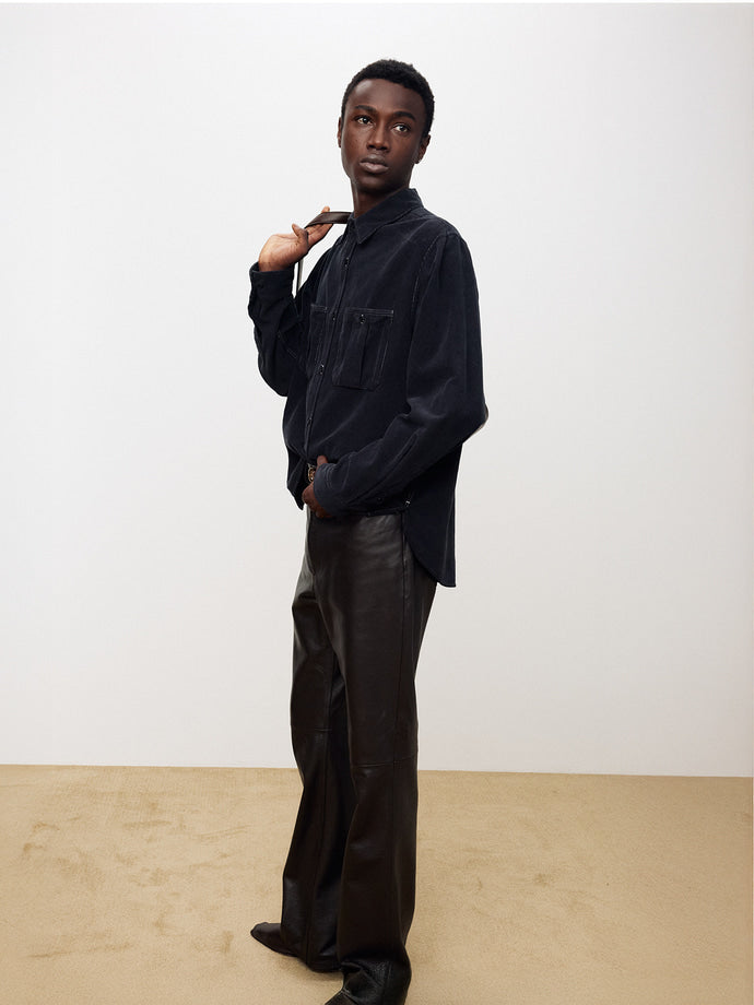 Tonywack - Garment-Dyed Corduroy Double Pocket Shirt (Navy) product image 5 | TRAB K-Fashion Australia