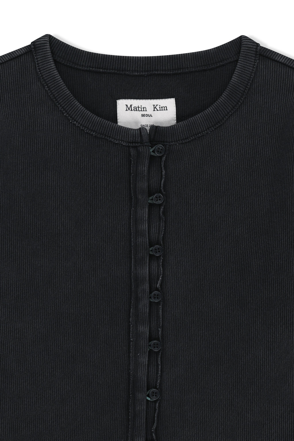 Matin Kim - Washed Rib Button Detail Top (Charcoal) product image 4 | TRAB K-Fashion Australia