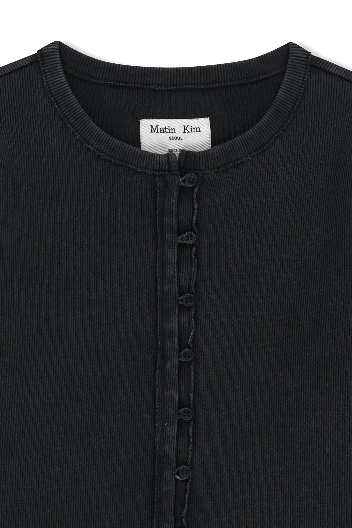 Matin Kim - Washed Rib Button Detail Top (Charcoal) product image 4 | TRAB K-Fashion Australia
