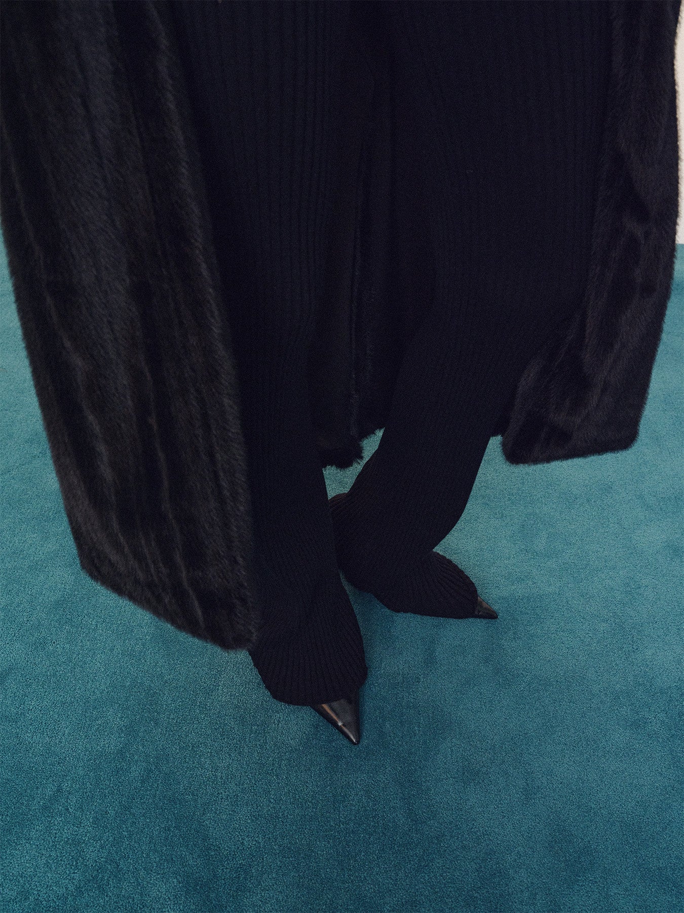 Tonywack - Superfine Merino Wool Rib Flared Pants (Black) product image 7 | TRAB K-Fashion Australia