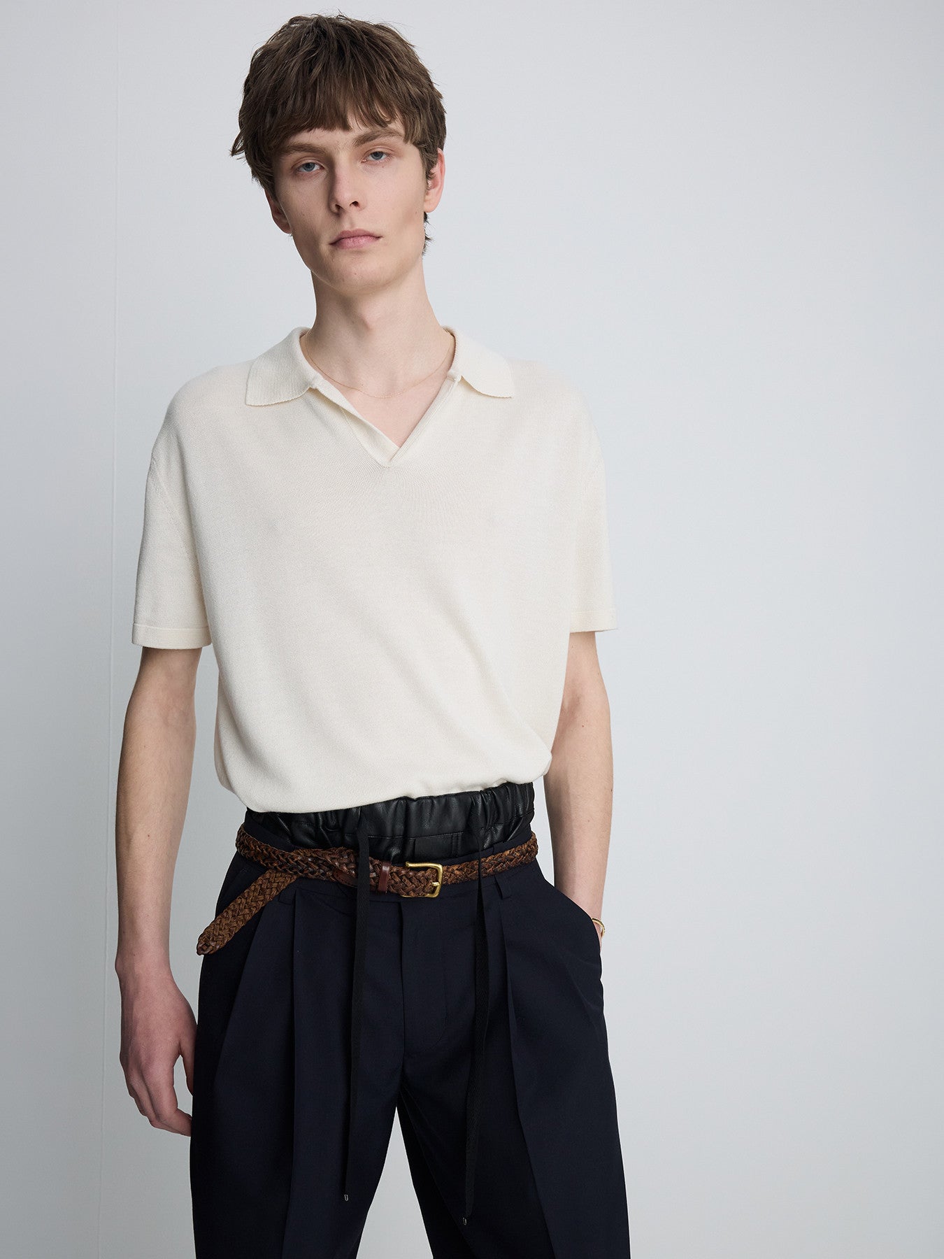 Tonywack - Silk Cashmere Open Collar Knit (Ecru) product image 9 | TRAB K-Fashion Australia